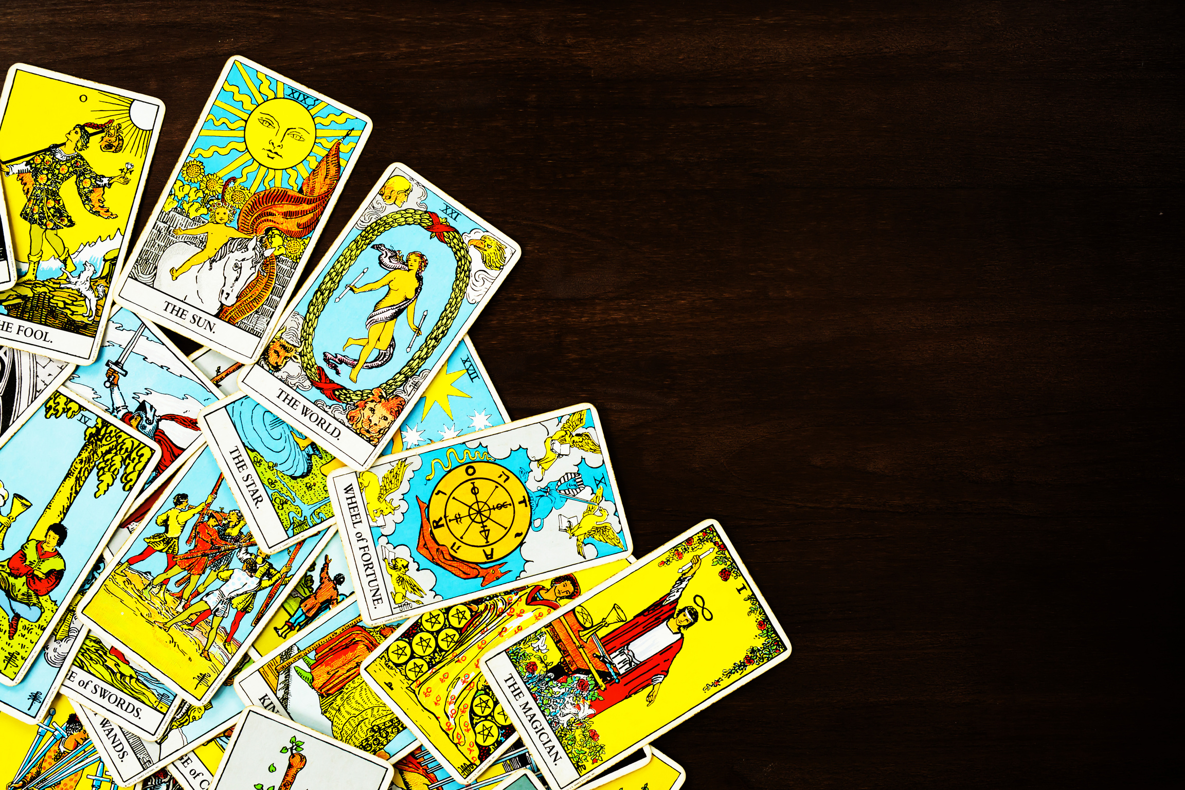 Tarot Cards on Wooden Surface